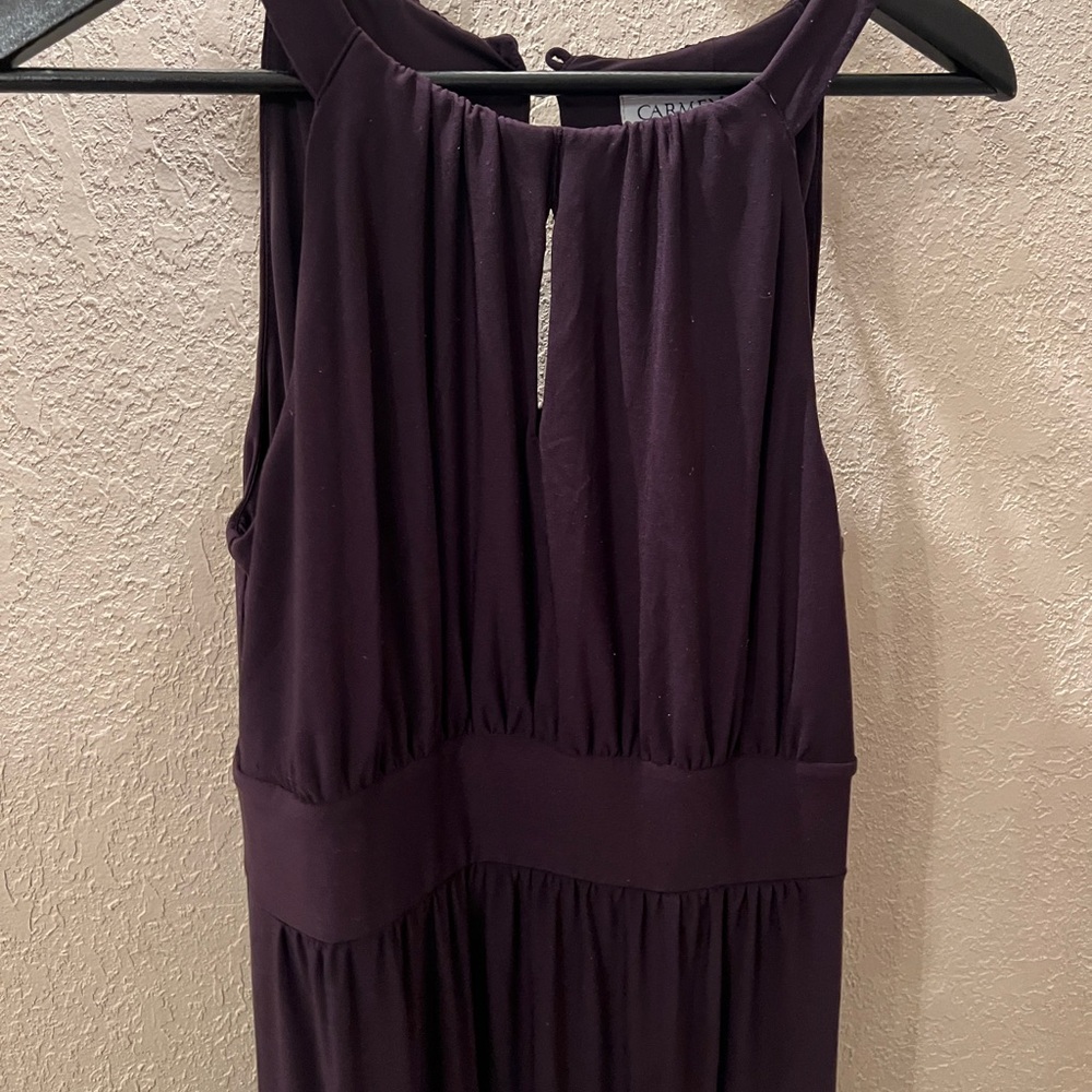 Carmen Marc Valvo Deep Purple Maxi Dress